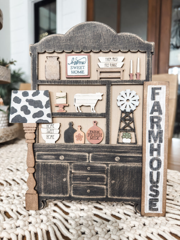 Fancy Mini Farmhouse Hutch DIY Craft Kit