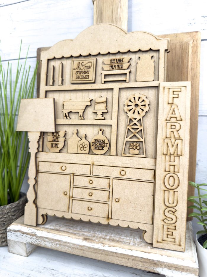 Fancy Mini Farmhouse Hutch DIY Craft Kit