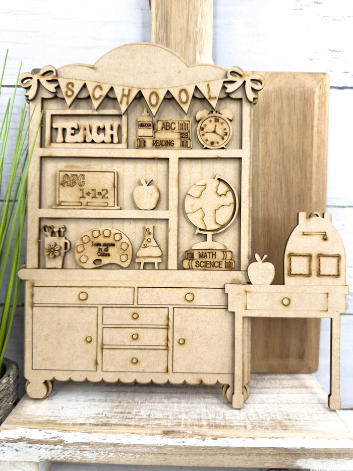 Fancy Mini School Teacher Hutch DIY Craft Kit