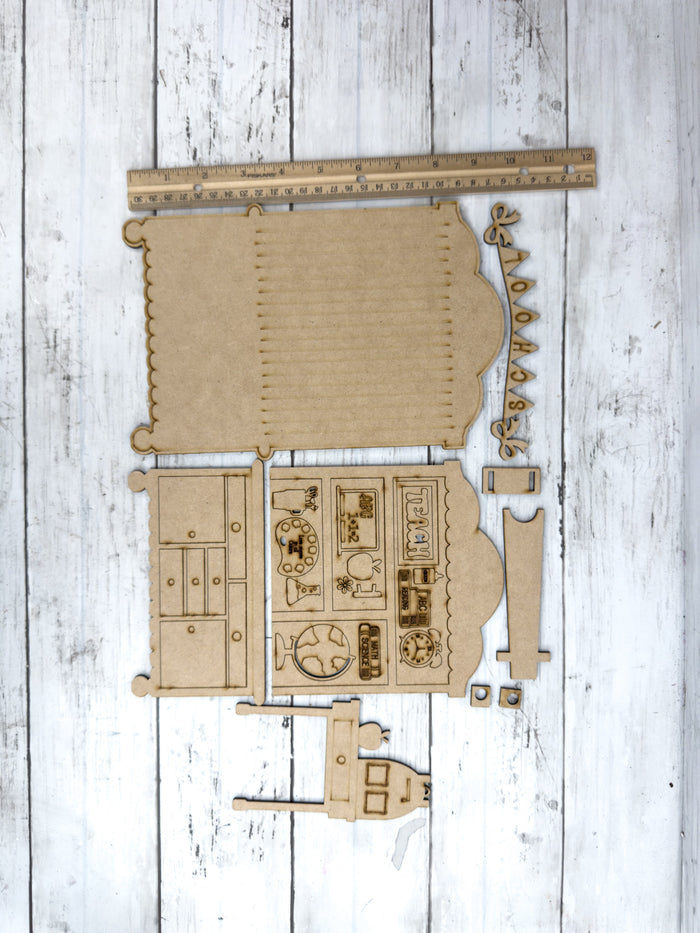 Fancy Mini School Teacher Hutch DIY Craft Kit