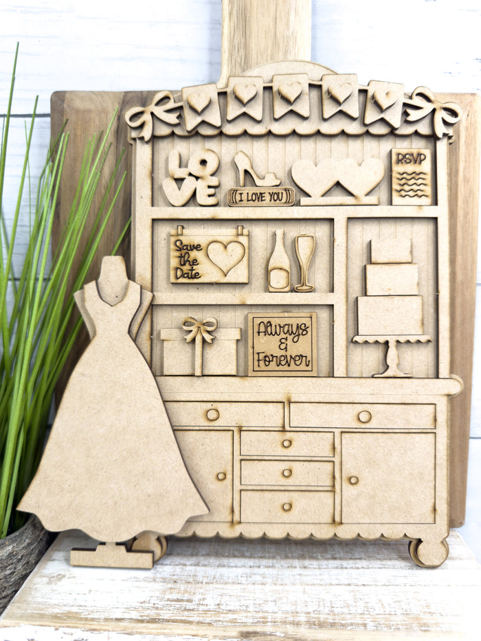 Fancy Mini Wedding Hutch DIY Craft Kit