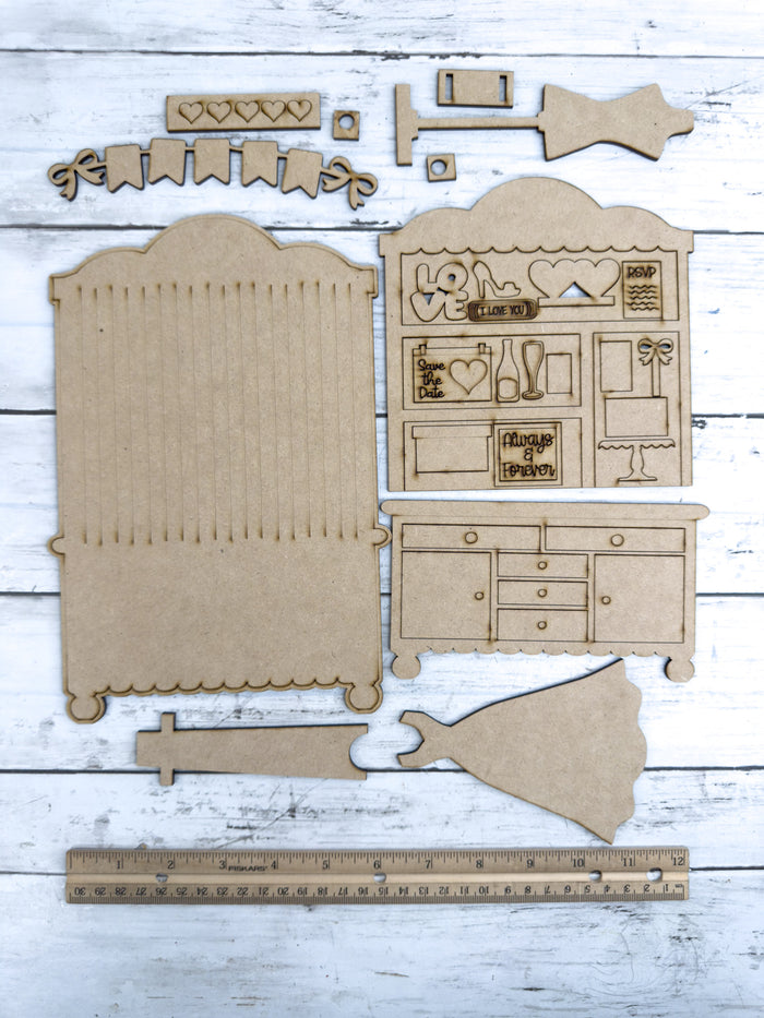 Fancy Mini Wedding Hutch DIY Craft Kit