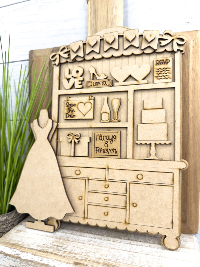 Fancy Mini Wedding Hutch DIY Craft Kit