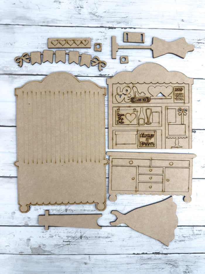 Fancy Mini Wedding Hutch DIY Craft Kit