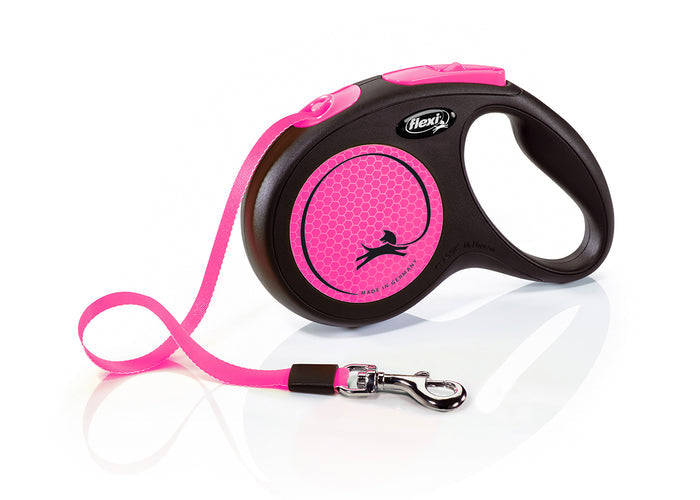 Flexi Extending Dog Lead Neon Tape 5m Small - DOGHOUSE