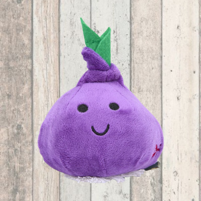 Foodie Faces Reggie Red Onion Plush Dog Toy