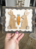 Framed bunny couple carrot DIY Kit