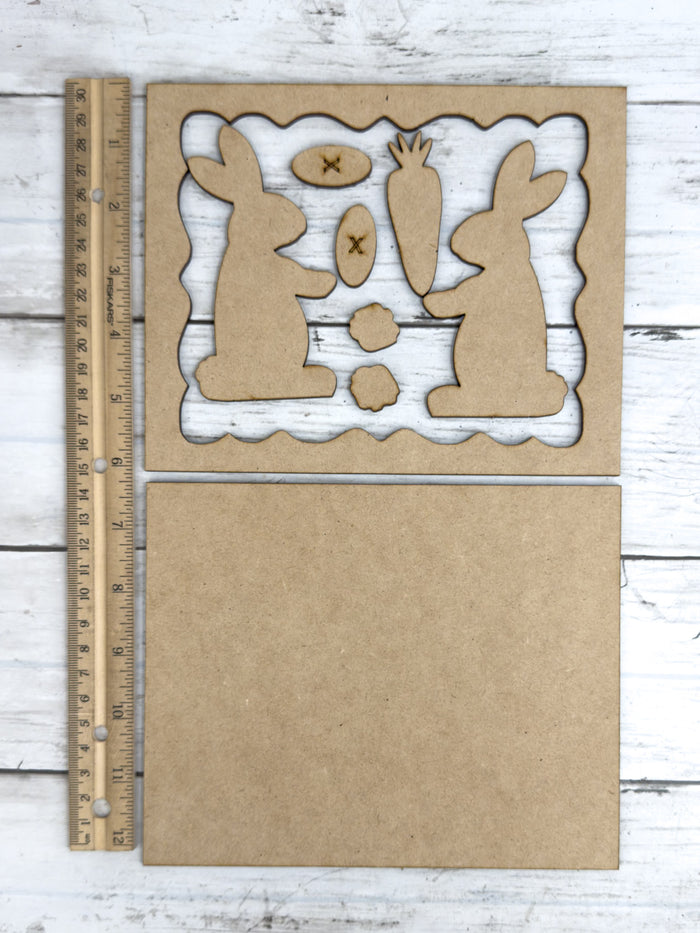 Framed bunny couple carrot DIY Kit