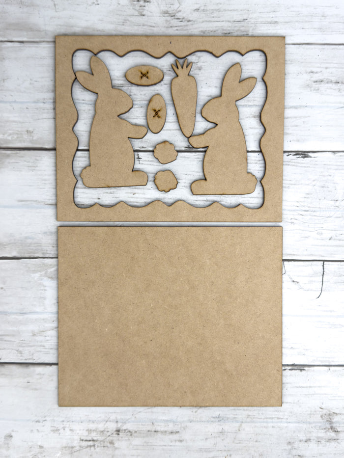 Framed bunny couple carrot DIY Kit
