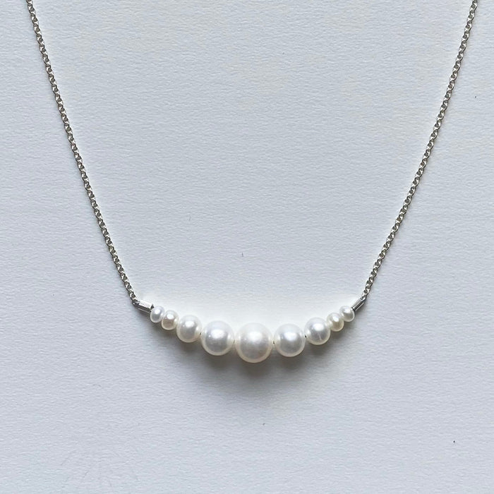 Graduated Pearl Bar Necklace