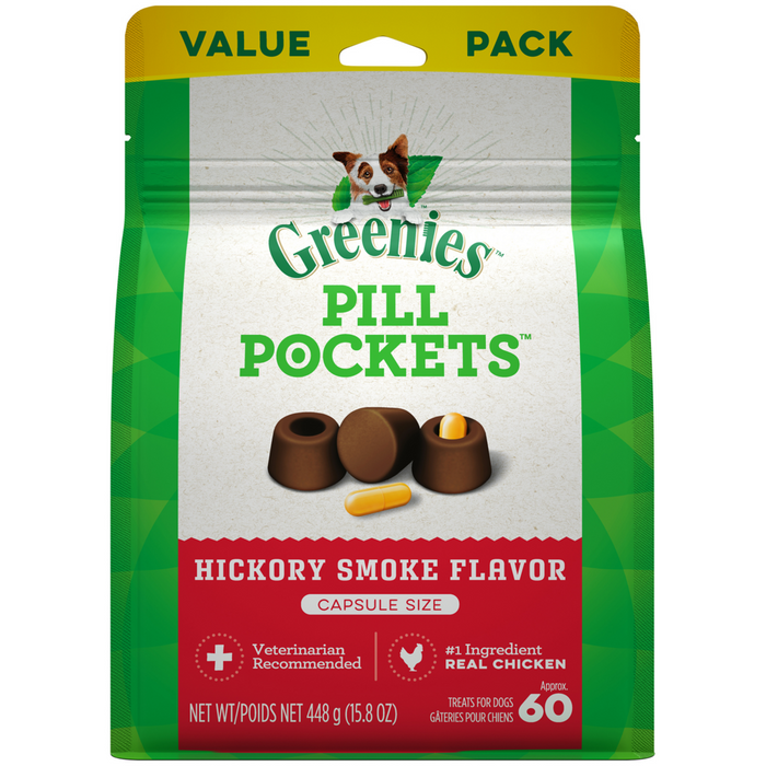 Greenies Pill Pockets Canine Hickory Smoke Flavor Dog Treats Capsule