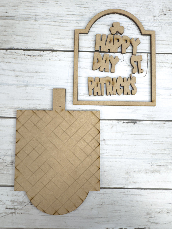 Happy St. Patrick's Day Insert for Spindle Base
