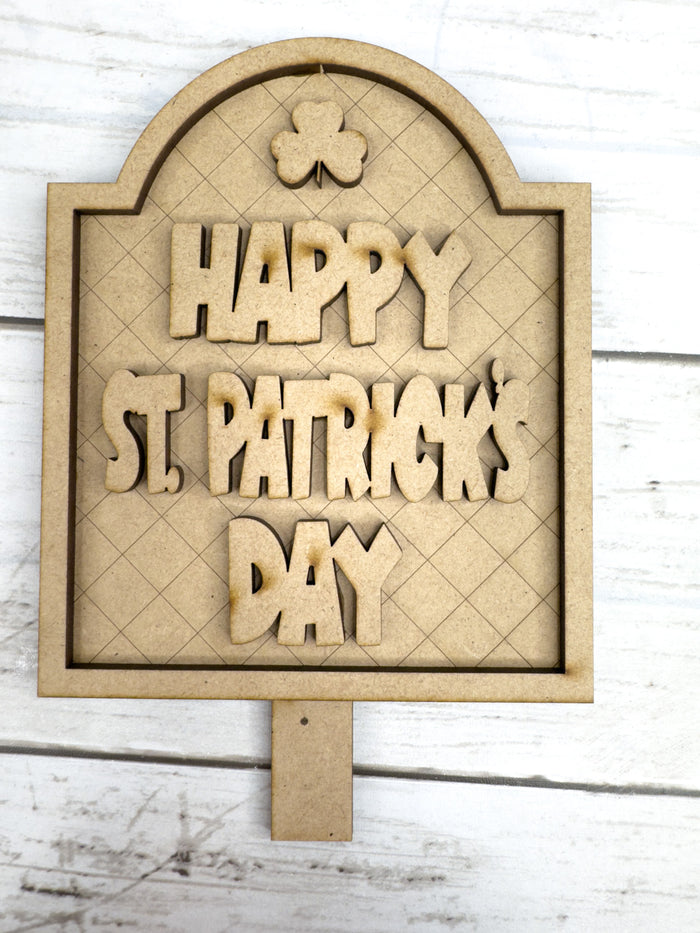 Happy St. Patrick's Day Insert for Spindle Base