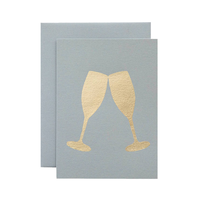 Hester & Cook - Stationery - Grey Champagne Flutes Card