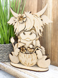 Highland Cow coconut summer Sitter DIY Kit