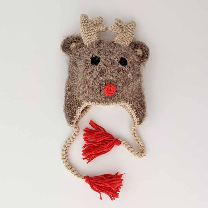 Huggalugs - Rudolph Reindeer Beanie Hat Baby & Kids: M (6-24 Months)