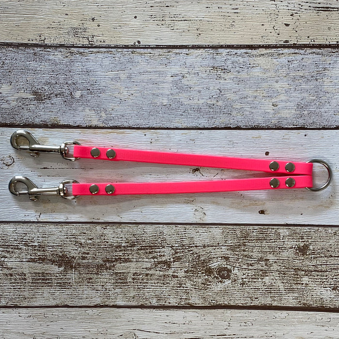 Waterproof Neon Vegan Leather Dog Splitter Lead - DOGHOUSE