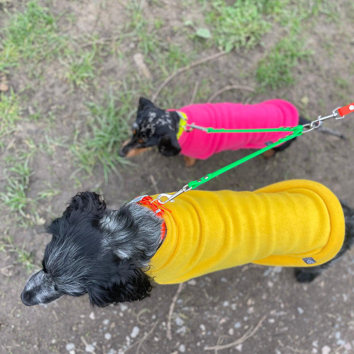 Waterproof Neon Vegan Leather Dog Splitter Lead - DOGHOUSE