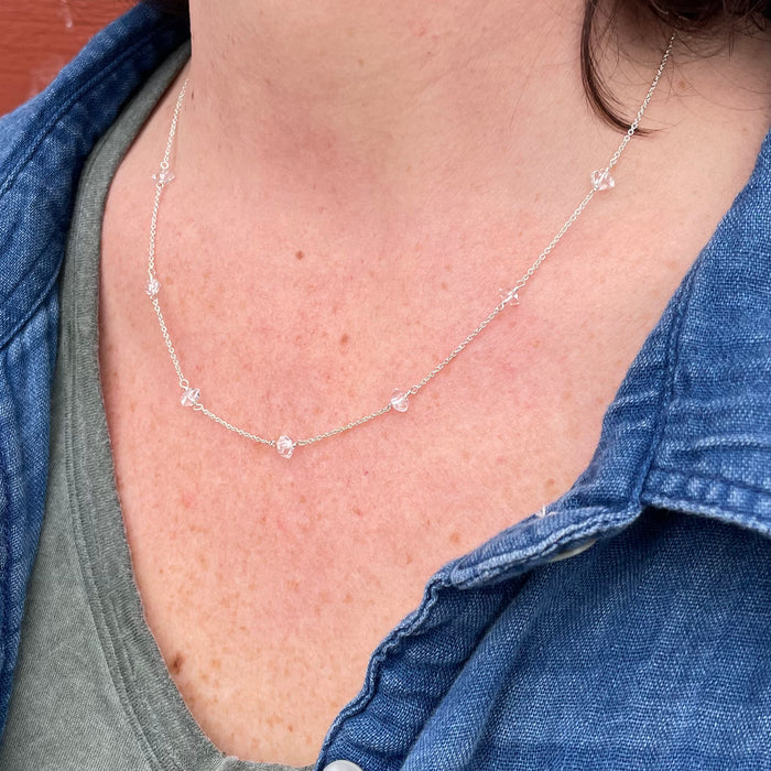 Herkimer Diamond Station Necklace