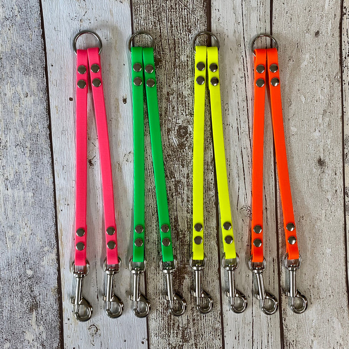 Waterproof Neon Vegan Leather Dog Splitter Lead - DOGHOUSE