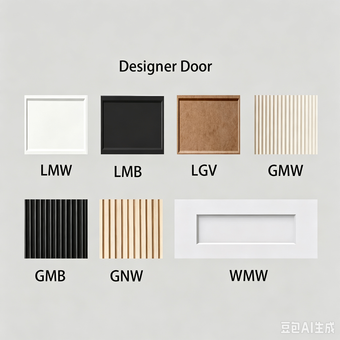 Kitchen Fridge Cabinet Door With 2 Side Panel 370*497*18=2