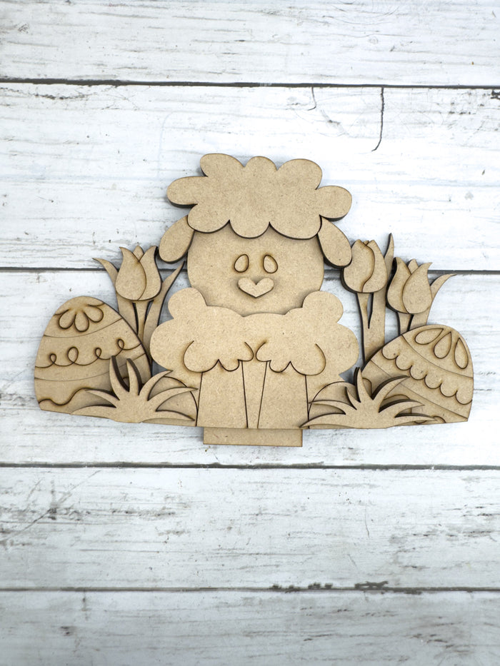 Lamb with Eggs Slot Insert for Interchangeable bases DIY Kit