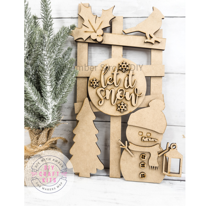 Let it Snow Winter Fence DIY Craft Kit