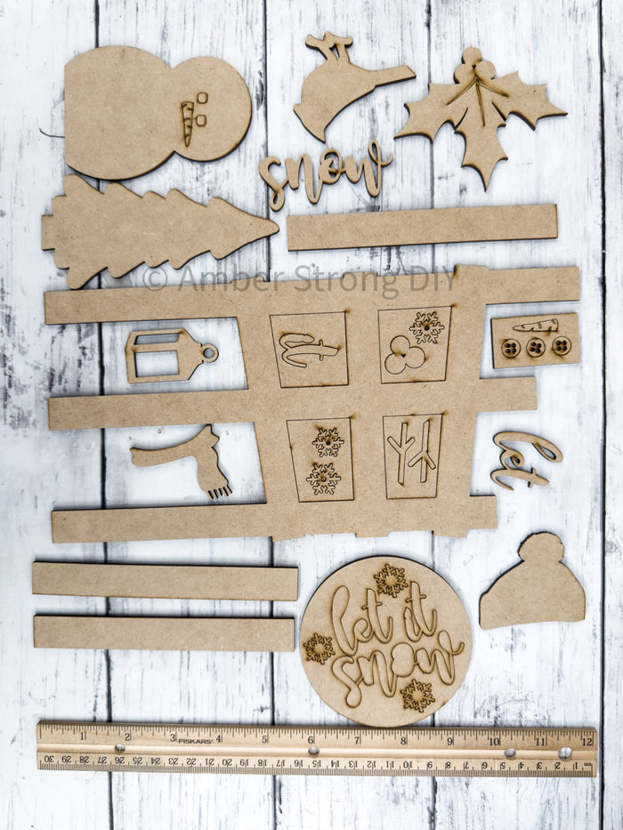 Let it Snow Winter Fence DIY Craft Kit