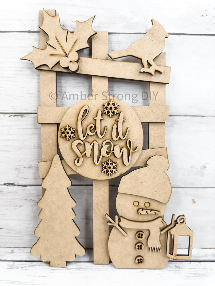 Let it Snow Winter Fence DIY Craft Kit