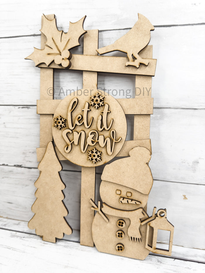 Let it Snow Winter Fence DIY Craft Kit