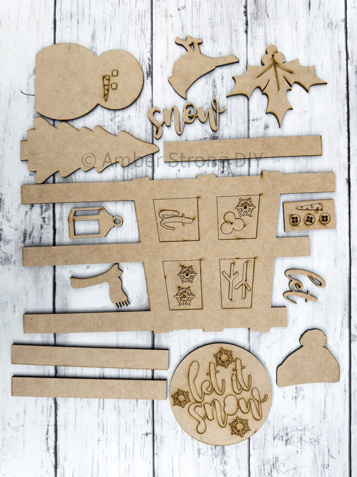 Let it Snow Winter Fence DIY Craft Kit