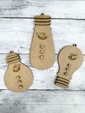 Lightbulb Snowman Ornament Trio DIY Kit