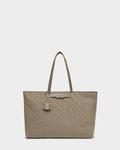 The Rudsak LIVORNO - L325007 Almond bag is a luxury tan carryall with a handle, effortlessly blending style and function.