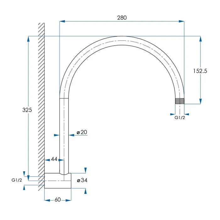 Luxury Gooseneck Shower Arm Chrome