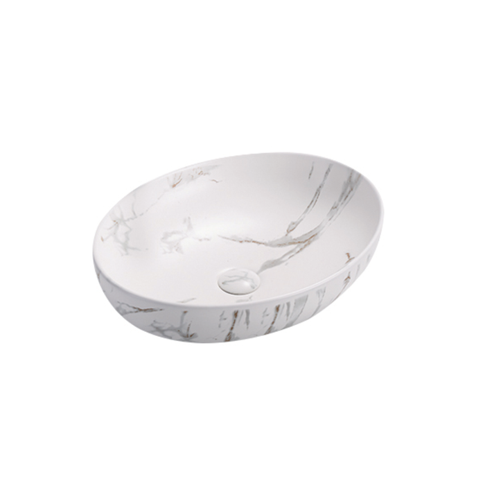 Matte White Carrara With Gold Vein Basin 520*400*135mm