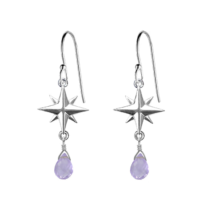Medium Compass Rose Gemstone Earrings