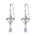 Medium Fleur de Lis Gemstone Earrings