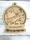 Merry Christmas Snow Globe Ornament DIY Kit