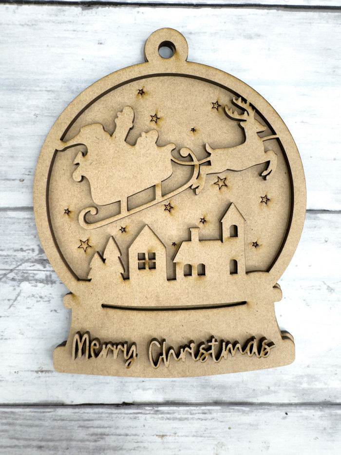 Merry Christmas Snow Globe Ornament DIY Kit