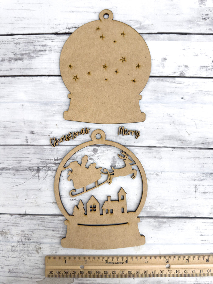 Merry Christmas Snow Globe Ornament DIY Kit