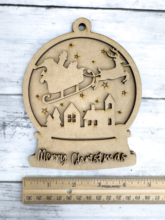 Merry Christmas Snow Globe Ornament DIY Kit
