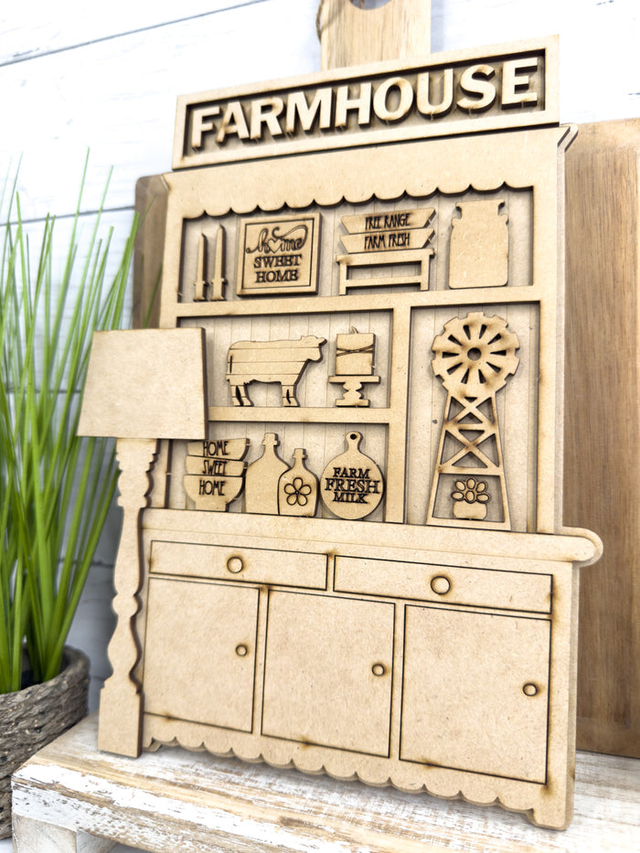 Mini Farmhouse Hutch DIY Craft Kit