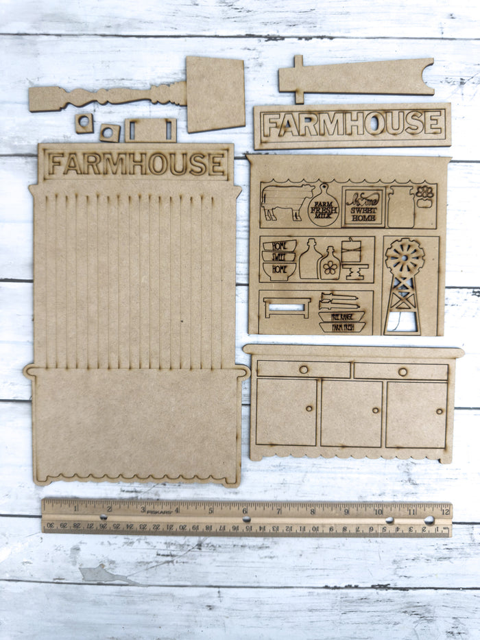 Mini Farmhouse Hutch DIY Craft Kit