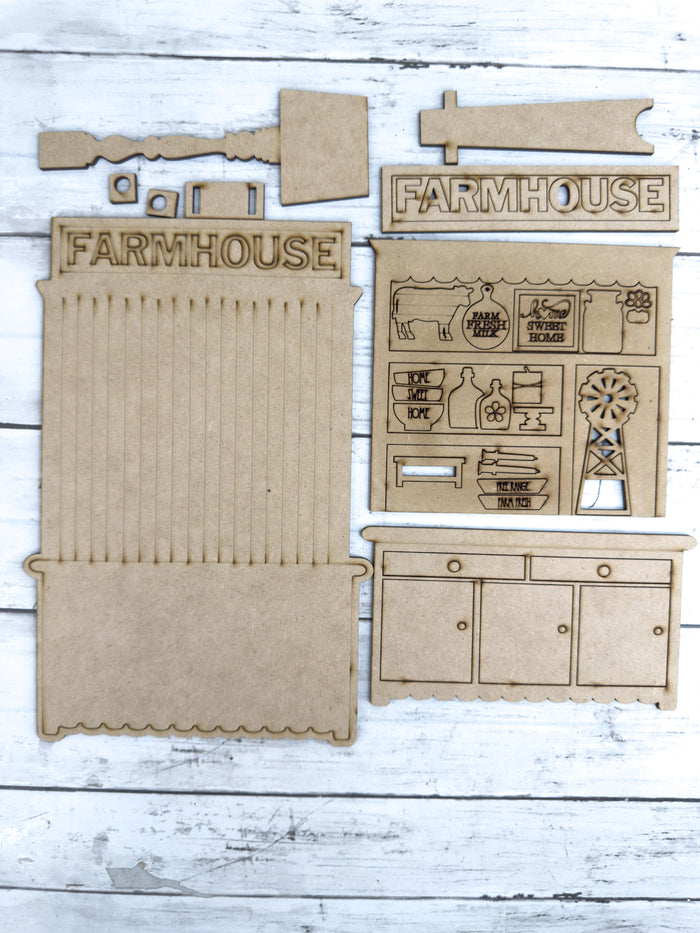 Mini Farmhouse Hutch DIY Craft Kit