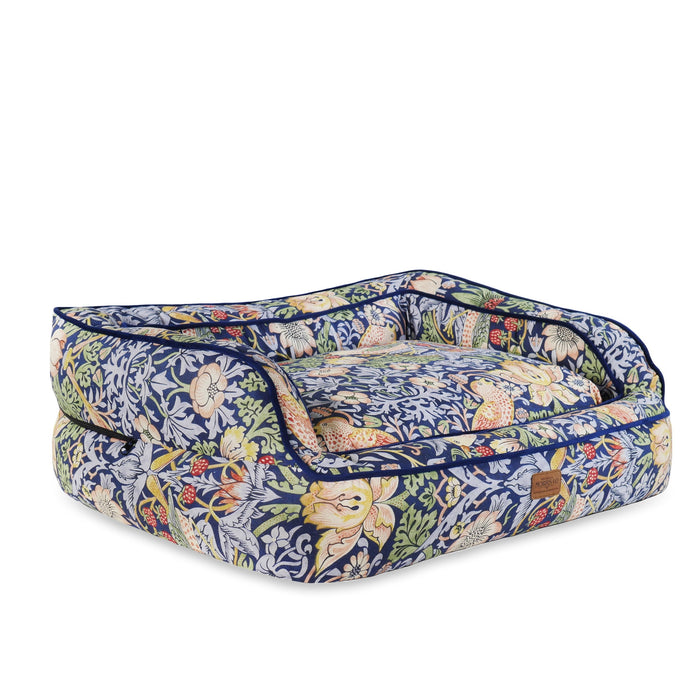 Morris & Co Strawberry Thief Dark Blue Dog Sofa Bed