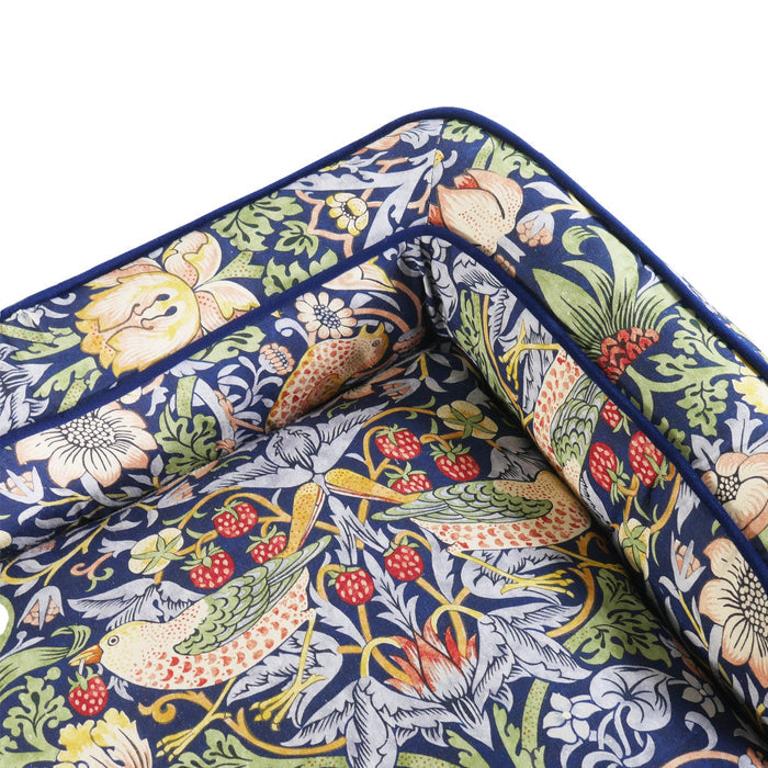 Morris & Co Strawberry Thief Dark Blue Dog Sofa Bed