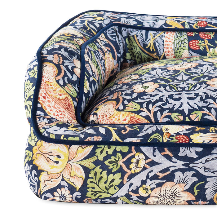 Morris & Co Strawberry Thief Dark Blue Dog Sofa Bed