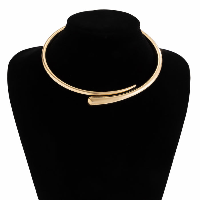 N2591 - Elegant Gold Collar Necklace