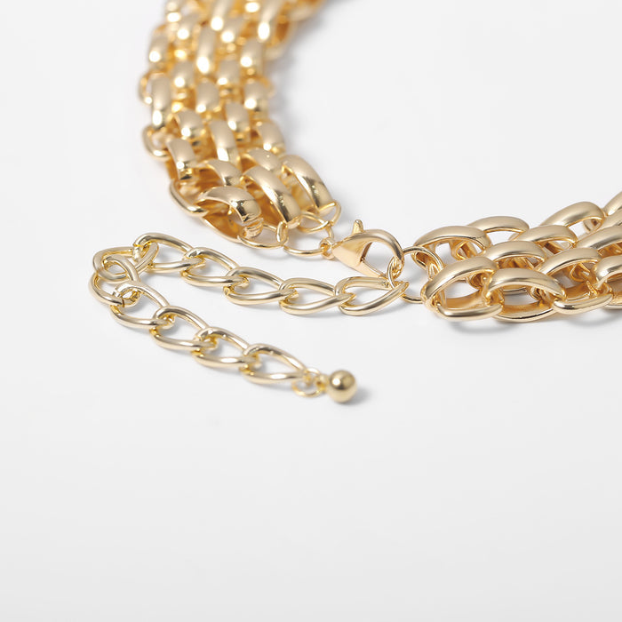 N2618 - Elegant Gold Chain Necklace