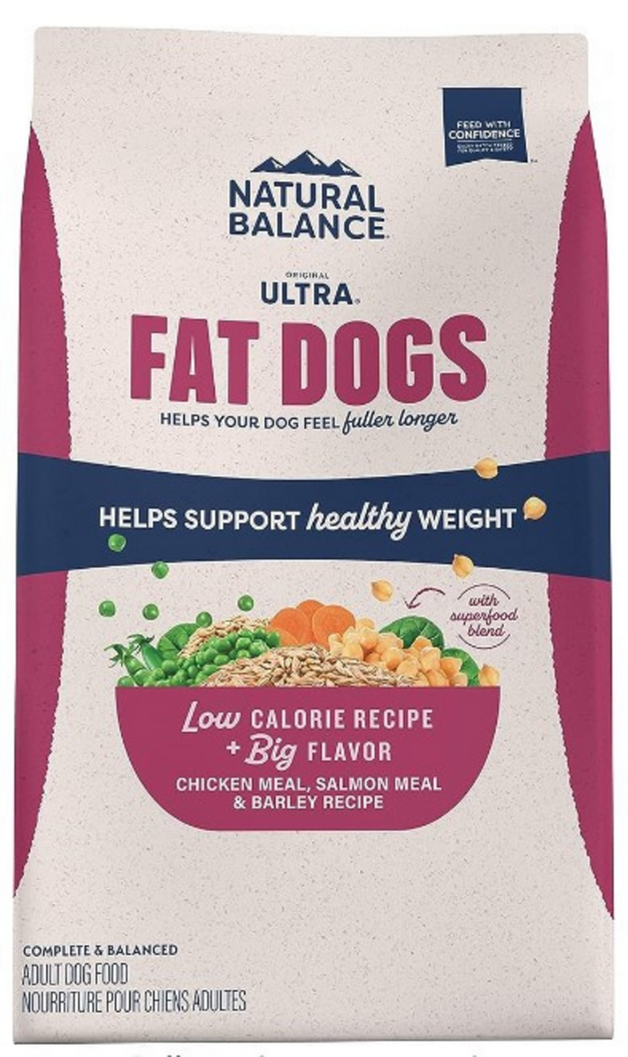 Natural Balance Original Ultra Fat Dogs Dry Dog Food, Chicken Meal, Salmon Meal & Barley Recipe